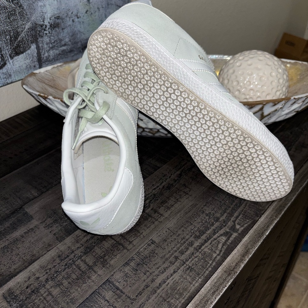 adidas Gazelle Women's Sneakers in White and Mint - Picture 6 of 11